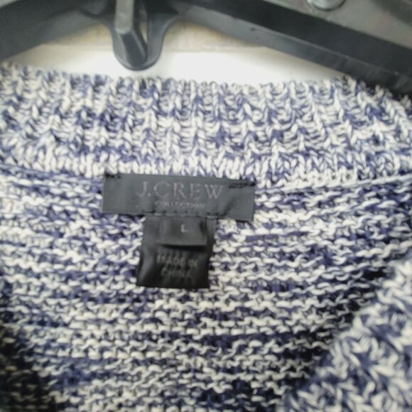 J.Crew Collection Sz L Womens Marbled Chunky Knit Casual Crew Neck Sweater Blue - Picture 3 of 7